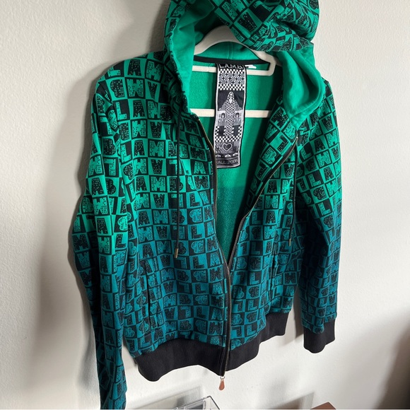 🚨SOLD🚨 L.A.M.B. Love Angel Music Baby Gwen Stefani Green Hoodie Zip Up 2008 - Picture 2 of 4